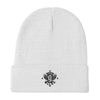 Going Miles White Embroidered Beanie